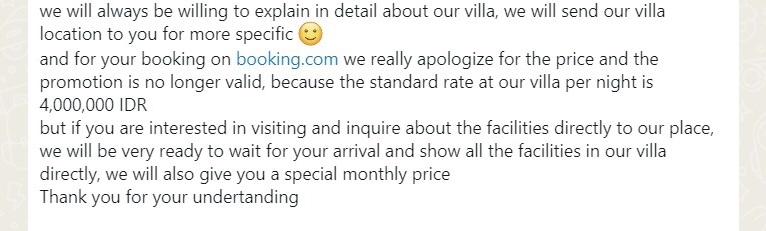 villa scam bali